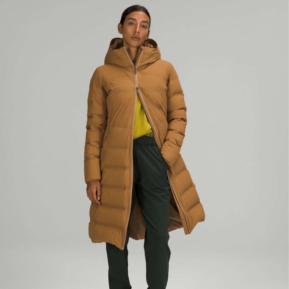 Lululemon Sleet Street Long Jacket in Bold Beige